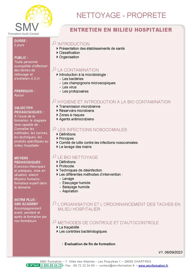 Fiche programme de la formation entretien en milieu hospitalier : durée, public, prérequis, objectifs pédagogiques et contenu